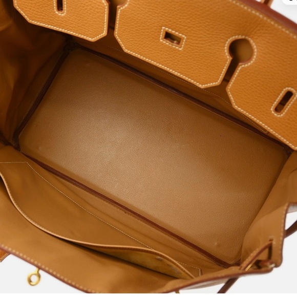 AUTHENTIC HERMES BIRKIN 40 Ardennes leather natural brown travel satchel - Picture 8 of 10